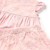Completo blusa e bermuda in tulle rosa