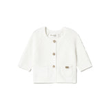 Cardigan con bottoni maglia naturale