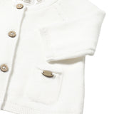 Cardigan con bottoni maglia naturale