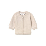 Cardigan con zip tricot beige