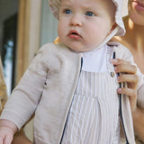 Cardigan con zip tricot beige