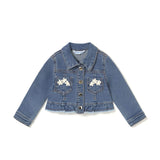 Giubbino con bottoni in denim medio