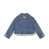 Giubbino con bottoni in denim medio