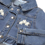 Giubbino con bottoni in denim medio