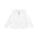 Giubbino con zip e cappuccio bianco