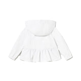 Giubbino con zip e cappuccio bianco