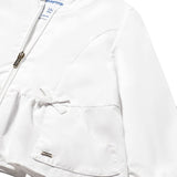 Giubbino con zip e cappuccio bianco