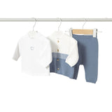Completo 3 pezzi (cardigan+t-shirt+gambaletto) blu