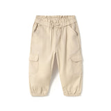 Pantalone cargo in cotone beige