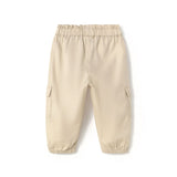 Pantalone cargo in cotone beige