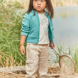 Pantalone cargo in cotone beige