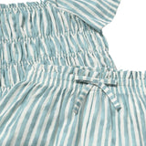 Completo due pezzi (top+pantalone) a righe smeraldo