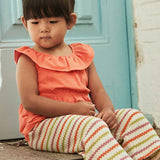 Completo due pezzi (top+pantalone) crochet arancio