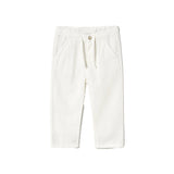 Pantalone chino relaxed lino bianco