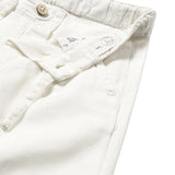 Pantalone chino relaxed lino bianco
