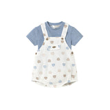 Completo due pezzi (t-shirt +salopette) blu