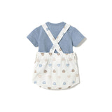 Completo due pezzi (t-shirt +salopette) blu