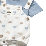 Completo due pezzi (t-shirt +salopette) blu