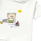 Completo tre pezzi (t-shirt+boxer mare+cappello) fantasia