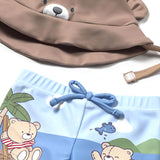 Completo tre pezzi (t-shirt+boxer mare+cappello) fantasia