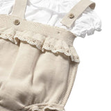 Completo due pezzi (blusa+salopette ) beige