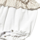 Pagliaccetto dettagli righe in cotone bianco