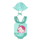 Completo due pezzi (body mare+cappello) verde