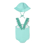 Completo due pezzi (body mare+cappello) verde