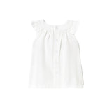 Abito stampato con rouche bianco