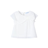Completo due pezzi (blusa+short) poly bianco/celeste