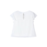 Completo due pezzi (blusa+short) poly bianco/celeste