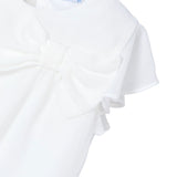 Completo due pezzi (blusa+short) poly bianco/celeste
