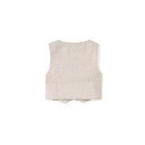 Completo 3 pezzi (gilet+camicia con papillon+ pantaloni) beige/bianco