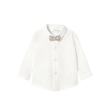 Completo 3 pezzi (gilet+camicia con papillon+ pantaloni) beige/bianco