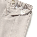 Completo 3 pezzi (gilet+camicia con papillon+ pantaloni) beige/bianco