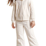 Tuta con zip combinata bianco multi