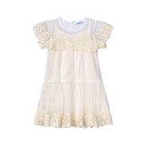 Abito tulle ricamo panna
