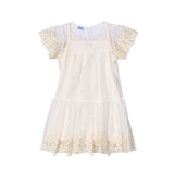 Abito tulle ricamo panna