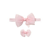 Set due pezzi (cerchietto+fermaglio) rosa