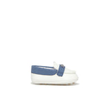 Mocassino elegante bianco/blu