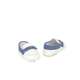Mocassino elegante bianco/blu