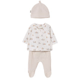 Set t-shirt, pantaloni e cappellino naturale