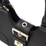 Borsa a mano flat Circle nero/oro