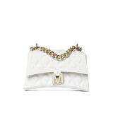Borsa a spalla flat Rhombus S latte/oro