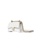 Borsa a spalla flat Rhombus S latte/oro