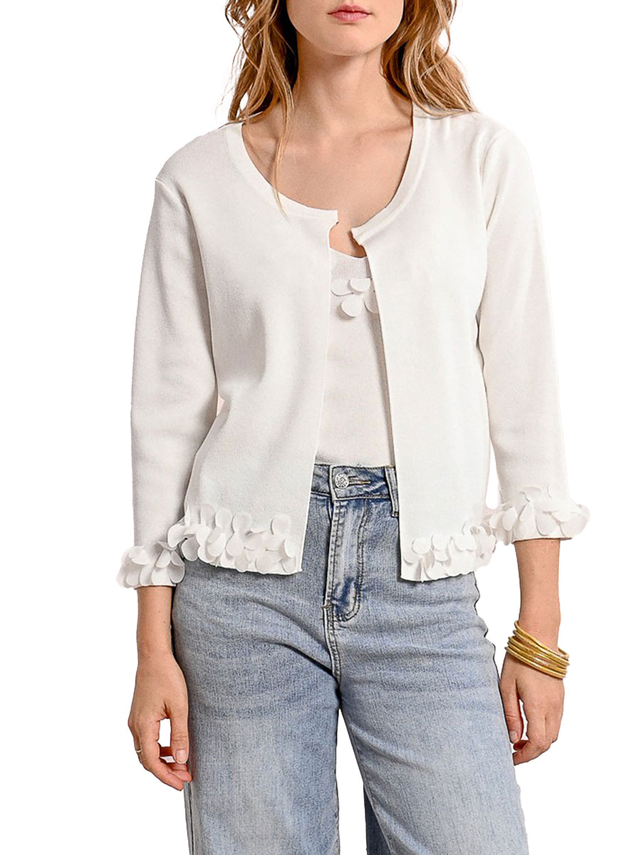 Cardigan applicazioni bianco