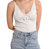Top con applicazioni poly bianco