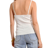 Top con applicazioni poly bianco