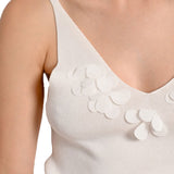 Top con applicazioni poly bianco