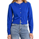 Cardigan con bottoni blu